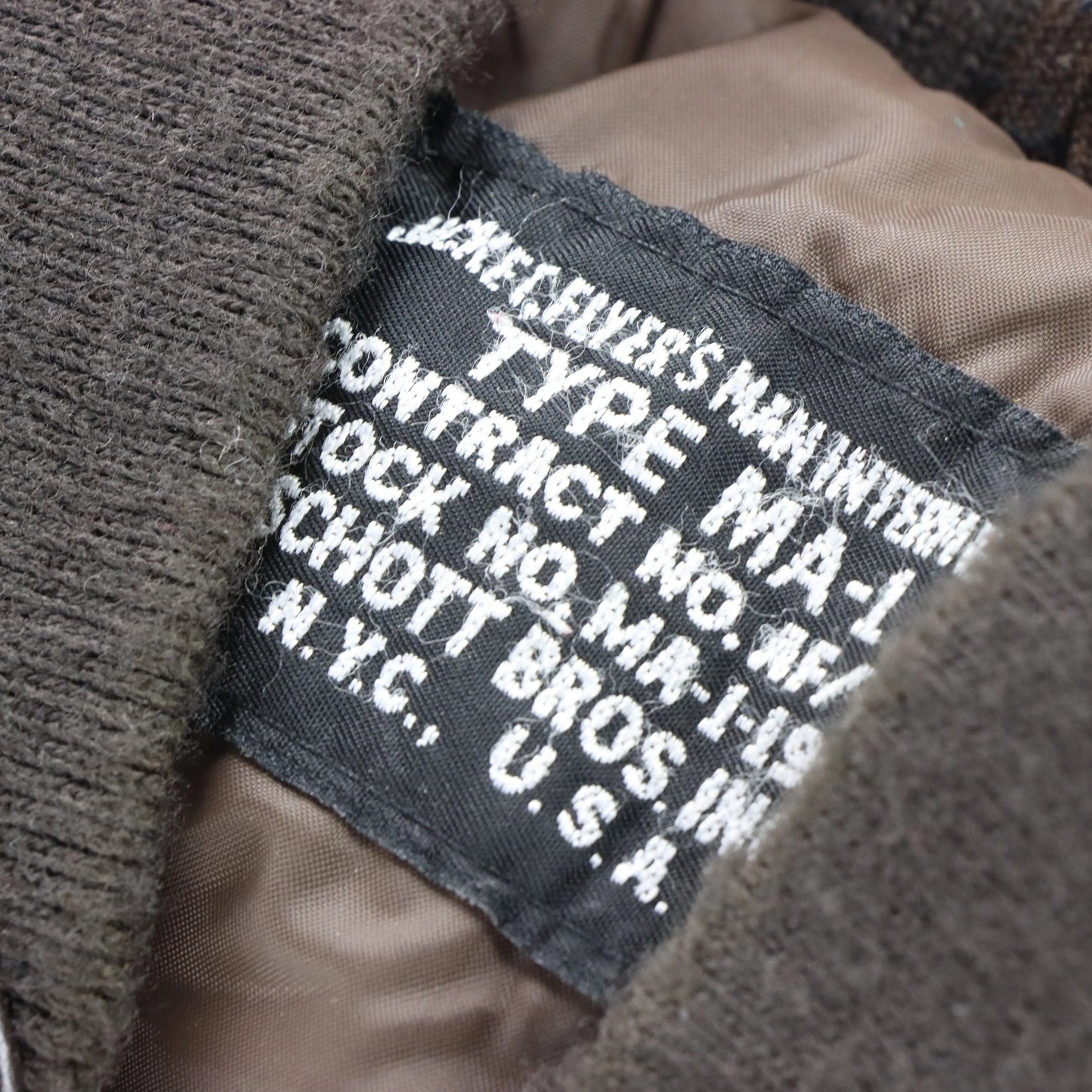Vintage Schott MA-1 Military USA Made Leather Bomber Jacket (L)