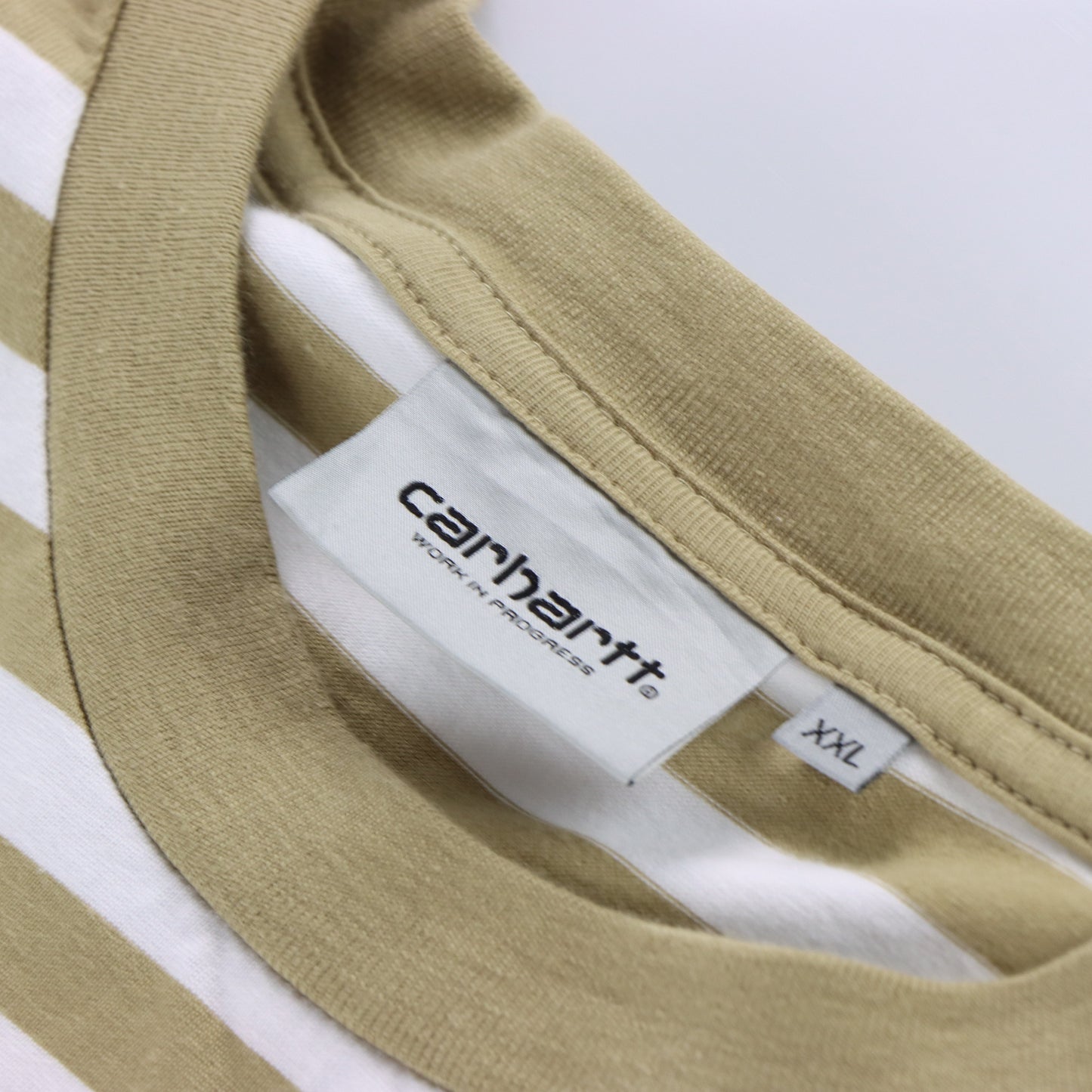 Vintage CARHARTT Scotty Pocket Logo Ammonite & White Stripe T-Shirt (XXL) Vintage Sole Melbourne