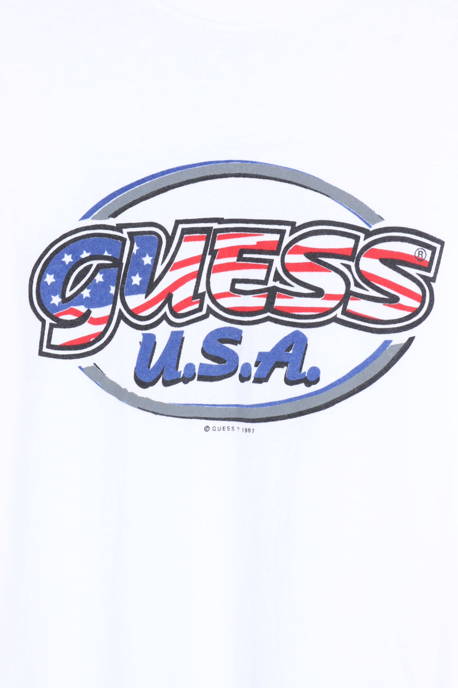 Vintage 1997 GUESS USA American Flag T-Shirt (XL)