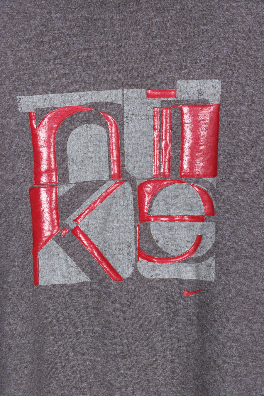 NIKE Grey & Red Logo 50/50 USA Made Tee (L-XL)