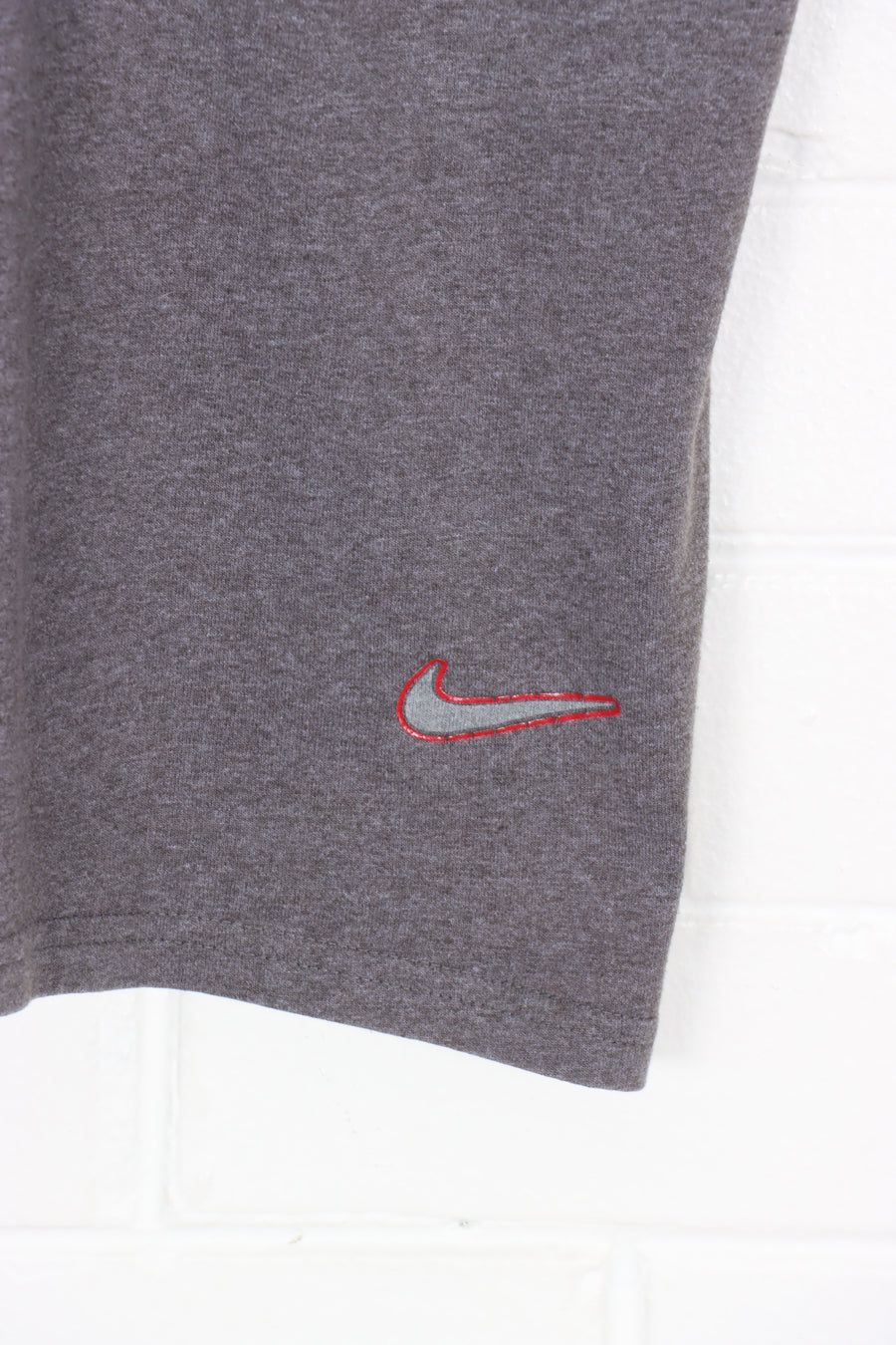 NIKE Grey & Red Logo 50/50 USA Made Tee (L-XL)