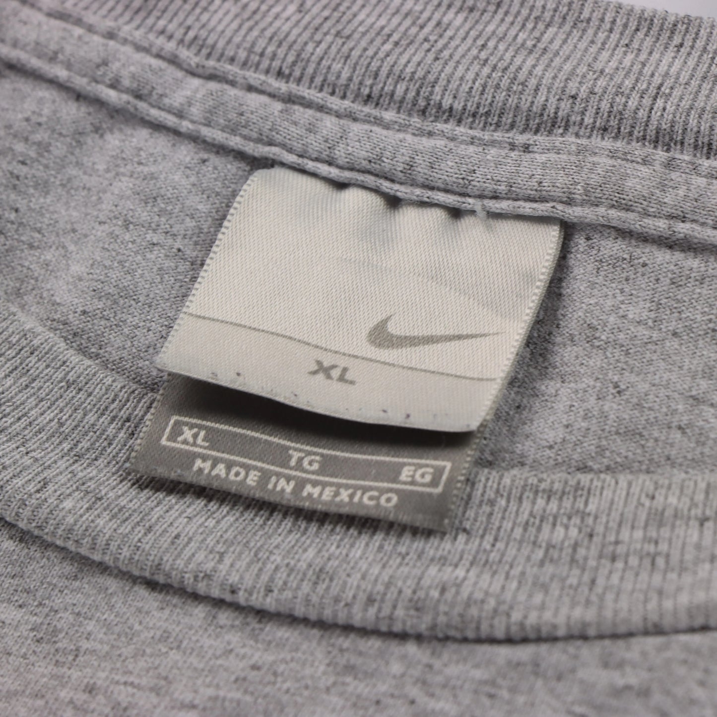 Vintage NIKE Swoosh Spell Out Logo Grey & Blue T-Shirt (XL)