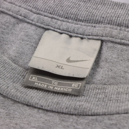 Vintage NIKE Swoosh Spell Out Logo Grey & Blue T-Shirt (XL)