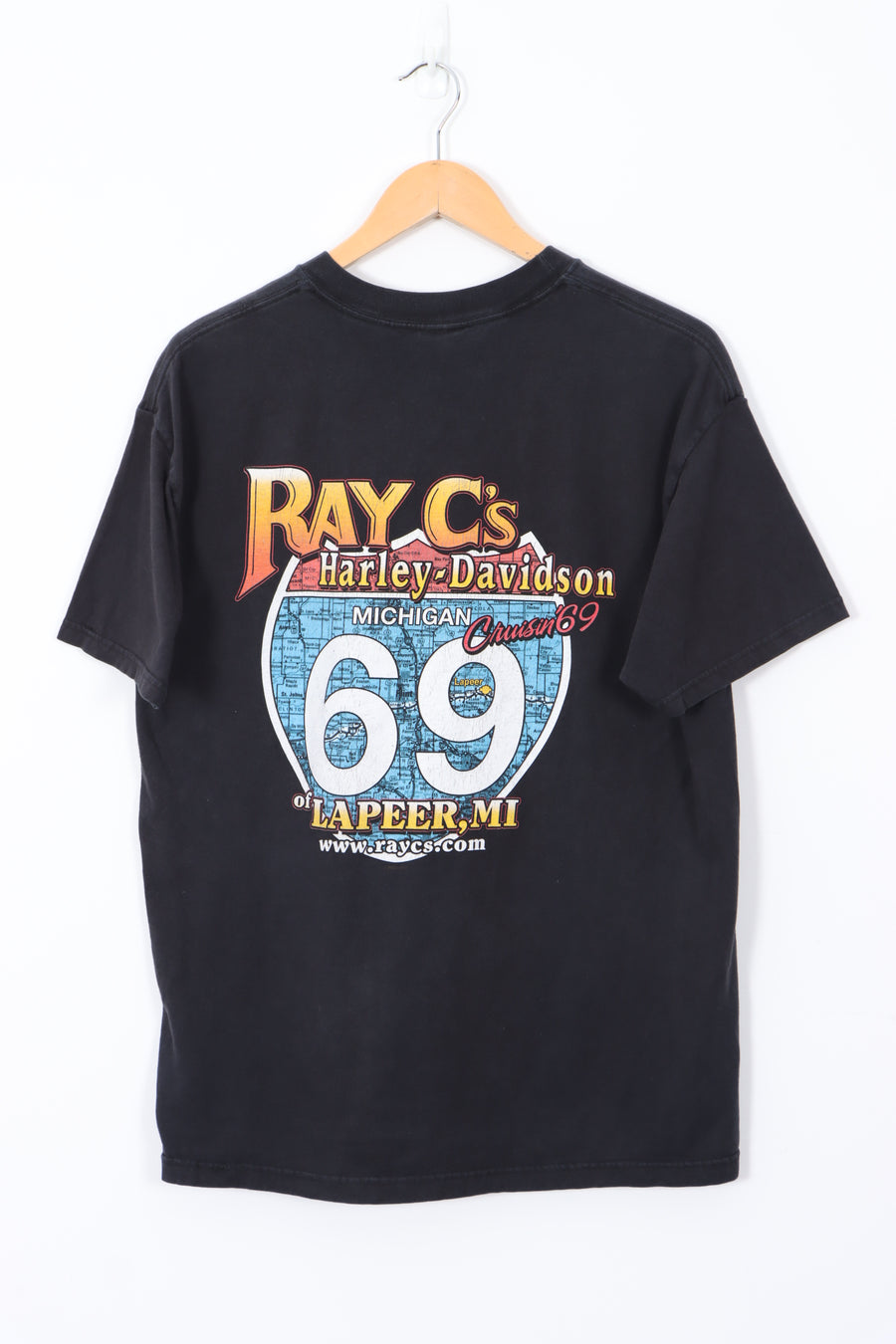 HARLEY DAVIDSON 'Bad to the Bone' USA Made Black T-Shirt (L)