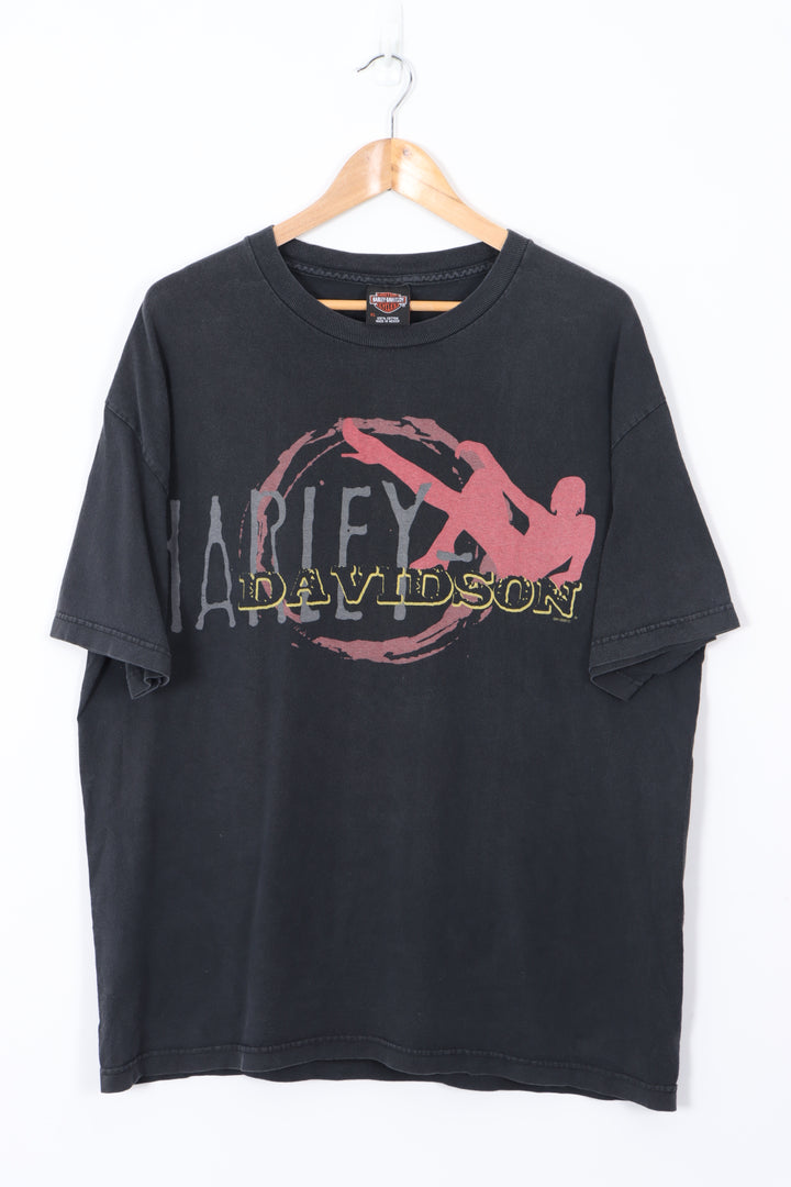 HARLEY DAVIDSON High Desert American Flag Motorbike T-Shirt (XL)