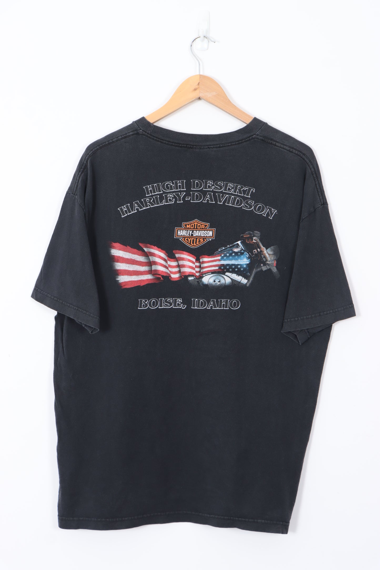 HARLEY DAVIDSON High Desert American Flag Motorbike T-Shirt (XL)