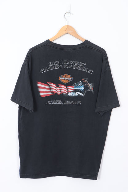 HARLEY DAVIDSON High Desert American Flag Motorbike T-Shirt (XL)