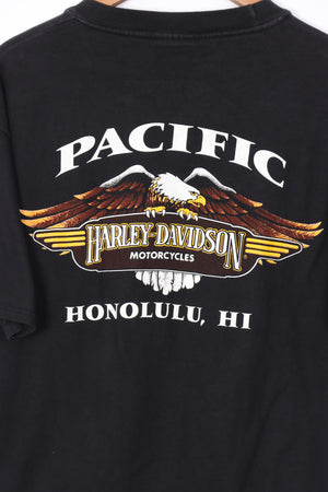 1996 Vintage HARLEY DAVIDSON Orange & Black Tee (M-L)