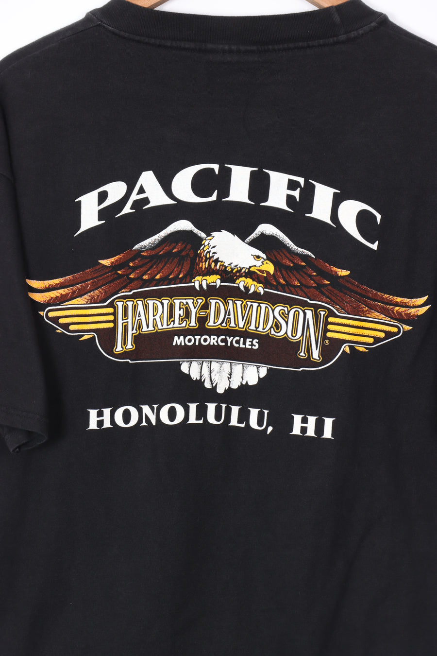 1996 Vintage HARLEY DAVIDSON Orange & Black Tee (M-L)