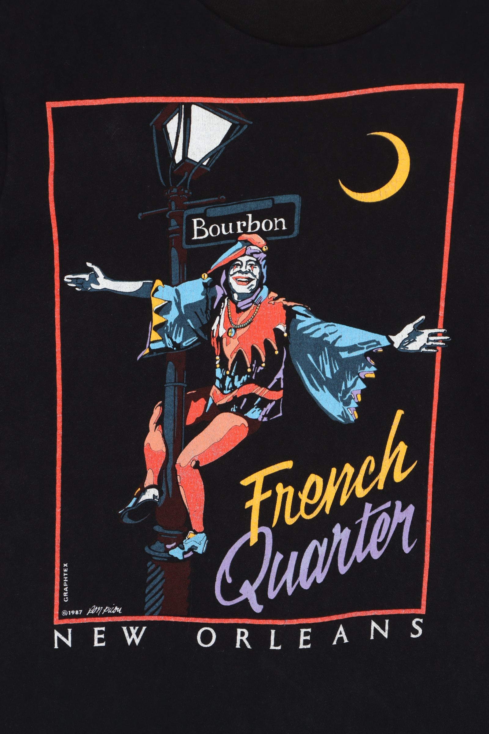New Orleans 1987 French Quarter Bourbon St Joker T Shirt USA Made S M Vintage Sole Melbourne