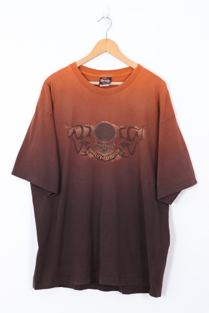 HARLEY DAVIDSON Skull Graphic St Petersburg Florida Ombre T-Shirt (XL)