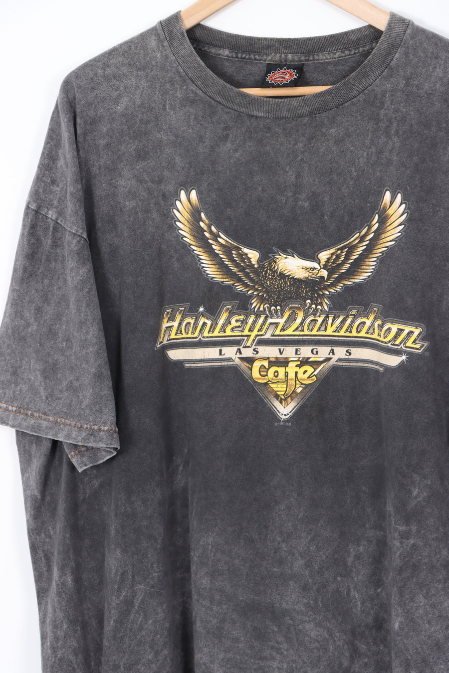HARLEY DAVIDSON 1997 Las Vegas Cafe Eagle Faded Grey T-Shirt (XXL)