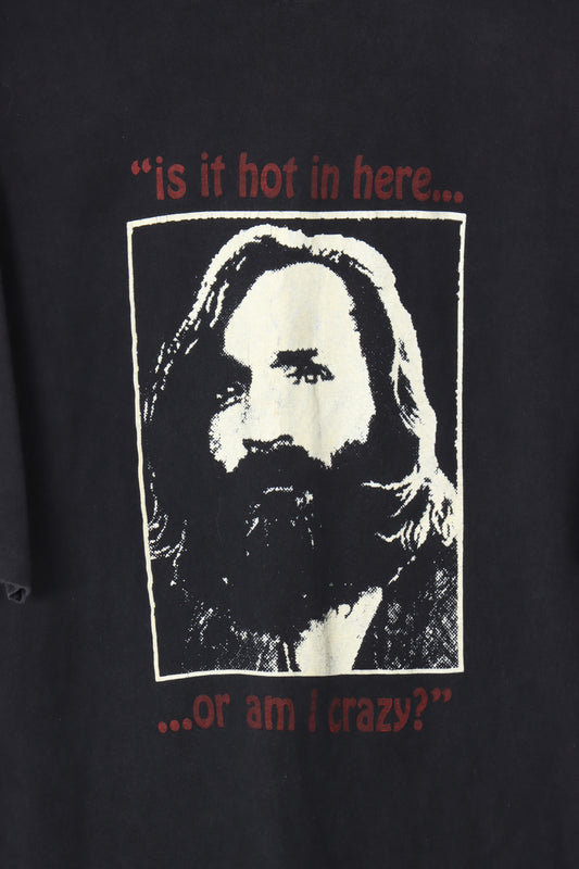 CHARLES MANSON Glow 'Is it hot in here.. or am I crazy' Tee (XL)