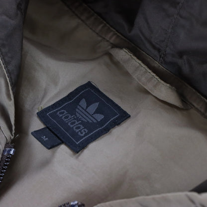 Vintage ADIDAS Brown Lightweight Hooded Windbreaker Jacket (M)