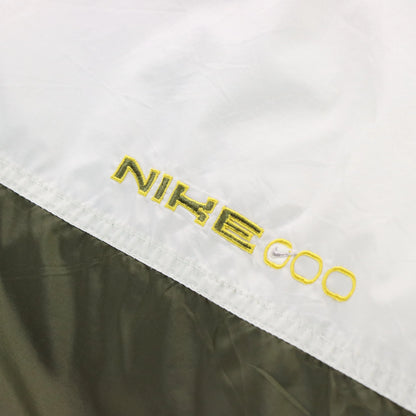 Vintage NIKE Embroidered Swoosh Khaki Two Tone Windbreaker Jacket (L)