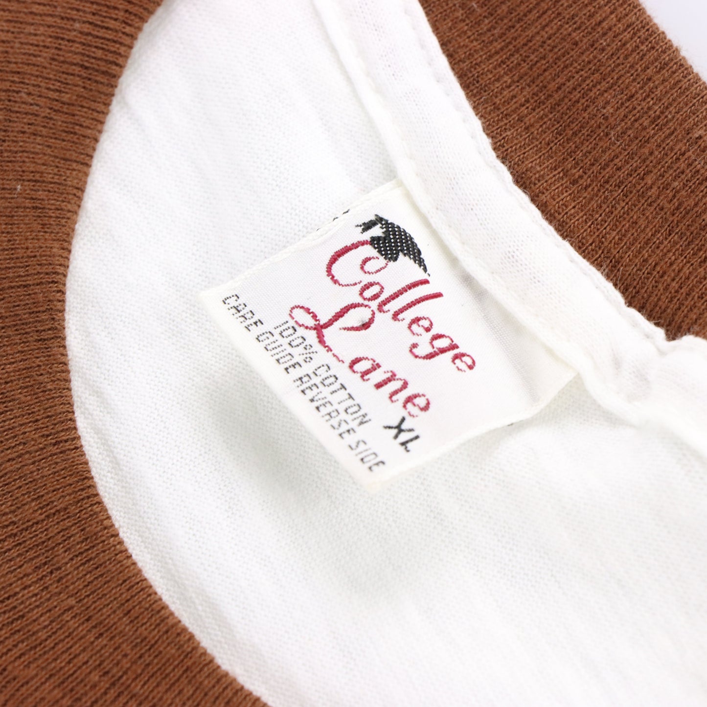 Vintage HERSHEY'S 70s Single Stitch Brown & White Ringer T-Shirt (M Tall) Vintage Sole Melbourne
