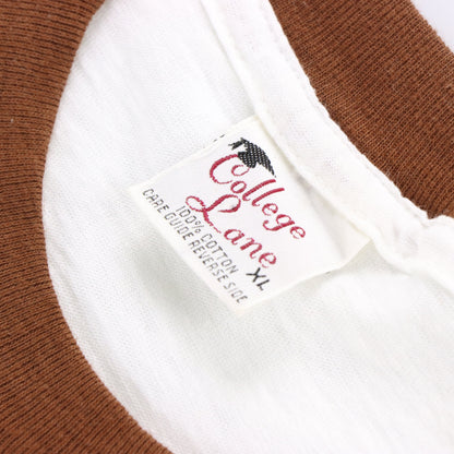 Vintage HERSHEY'S 70s Single Stitch Brown & White Ringer T-Shirt (M Tall) Vintage Sole Melbourne