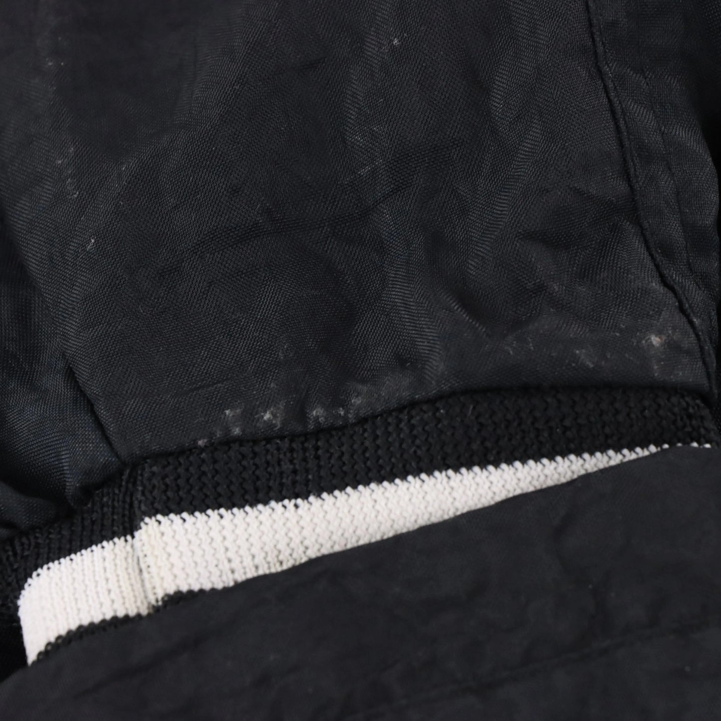 ADDIDAS Retro Trefoil Striped Logo Black & White Windbreaker Bomber Jacket (XL) *Aubs Vintage Sole Melbourne