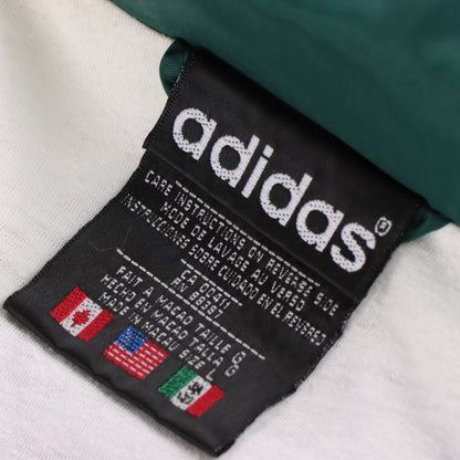 ADIDAS 80's Embroidered Logo Green & White Block Colour Windbreaker Jacket (XL)