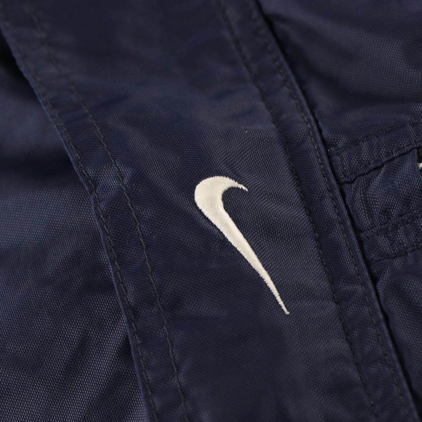NIKE 90's Centre Swoosh Quarter Zip Pouch Windbreaker Pull Over Navy Jacket (XL)