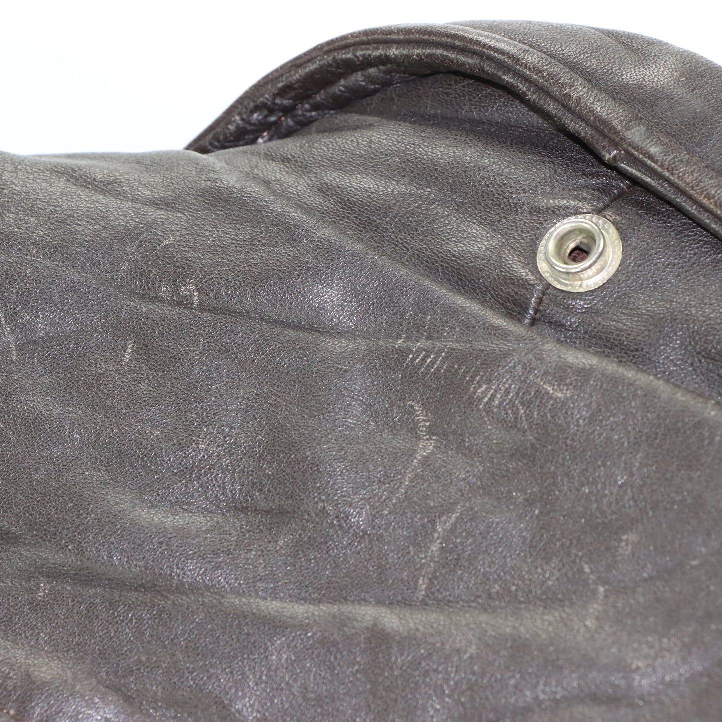 Vintage PACK-IN A-2 Sherpa Lined Genuine Leather Flight Jacket (S)