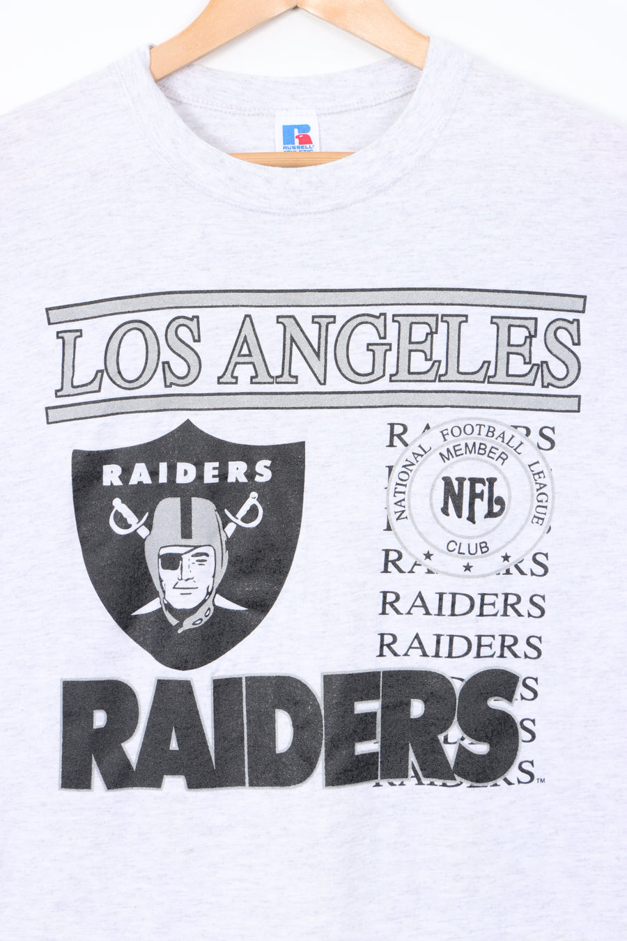 NFL Las Angeles Raiders 90s Members Club T-Shirt USA Made (L)
