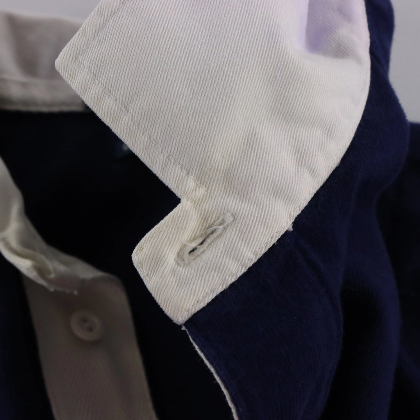 Vintage POLO RALPH LAUREN 'Custom Fit' Navy & Yellow Embroidered Pony Rugby Jumper (XL)