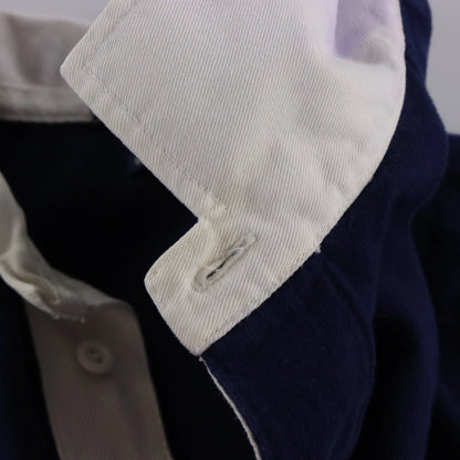 Vintage POLO RALPH LAUREN 'Custom Fit' Navy & Yellow Embroidered Pony Rugby Jumper (XL)