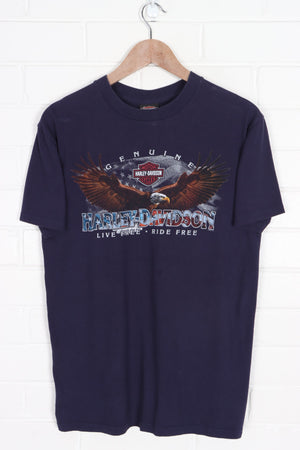 HARLEY DAVIDSON "Live free Ride Free'' Eagle Front Back T-Shirt (S-M)