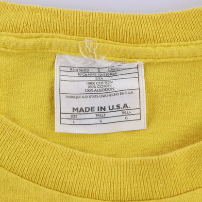 Vintage NIKE Mustard Yellow & Black Embroidered Swoosh USA Made T-Shirt (L-XL)