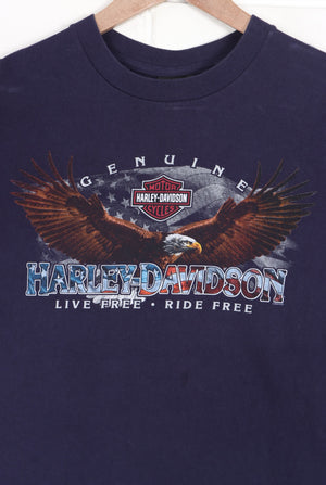 HARLEY DAVIDSON "Live free Ride Free'' Eagle Front Back T-Shirt (S-M)