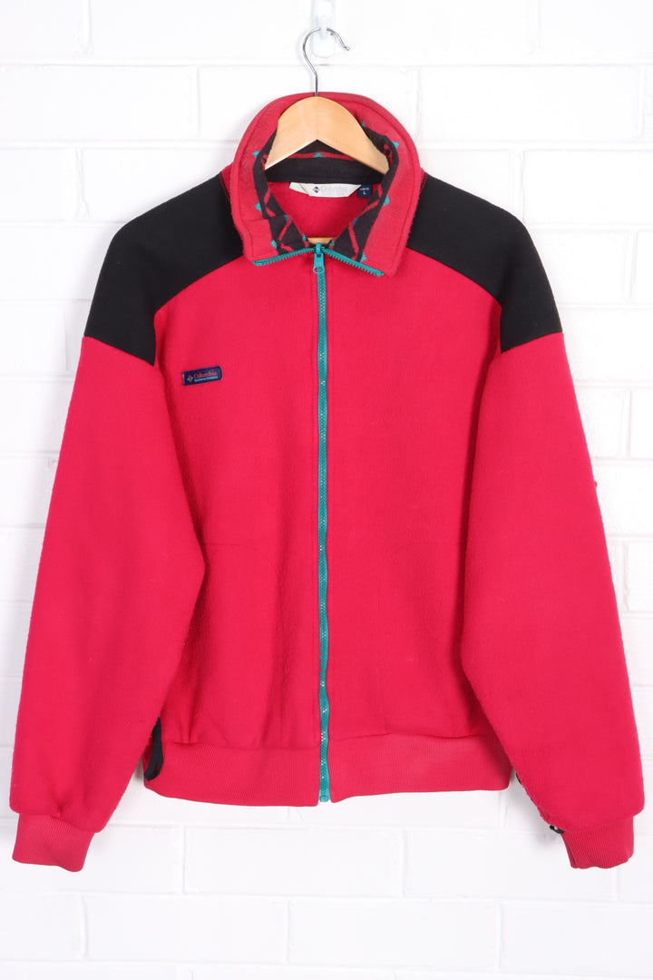 COLUMBIA Hot Pink Fleece Jacket USA Made (L)