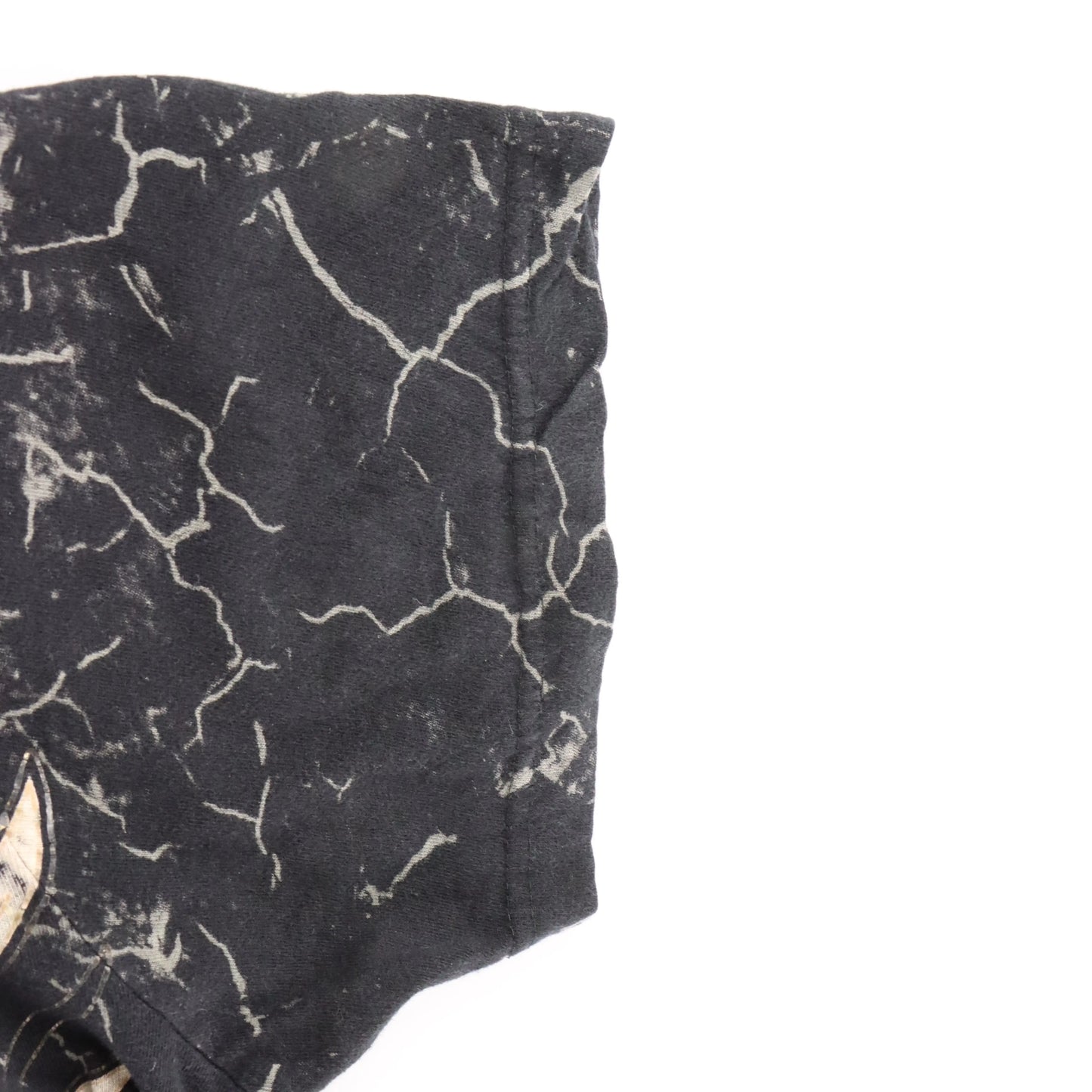 XZAVIER Rhinestone Winged Skulls & Sword All Over Print Black Y2K Tee (L-XL)