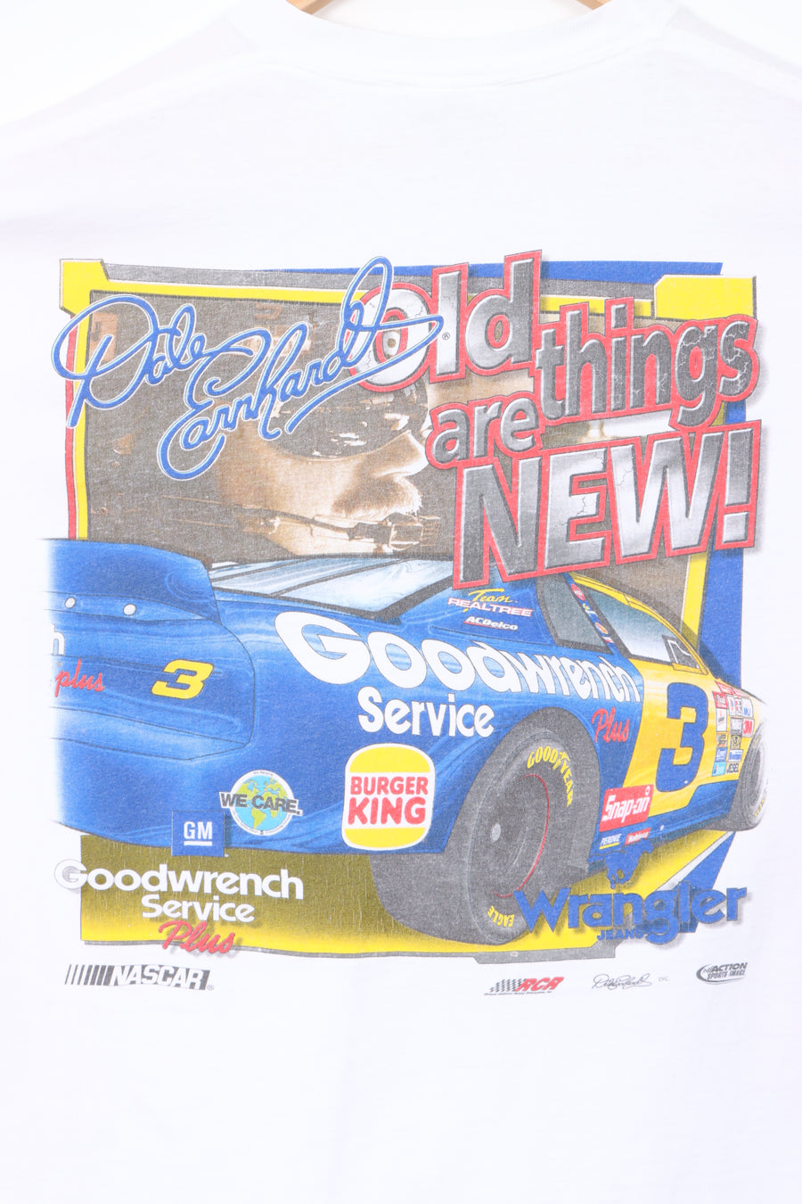 NASCAR Dale Earnhardt 90s "Blast From The Past" Wrangler T-Shirt USA Made (XL)