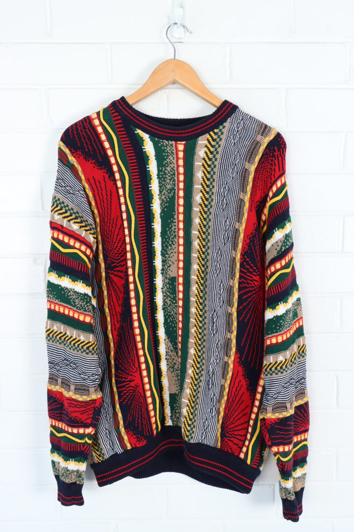COTTON TRADERS Multicoloured 3D Coogi Style Knit (L-XL)