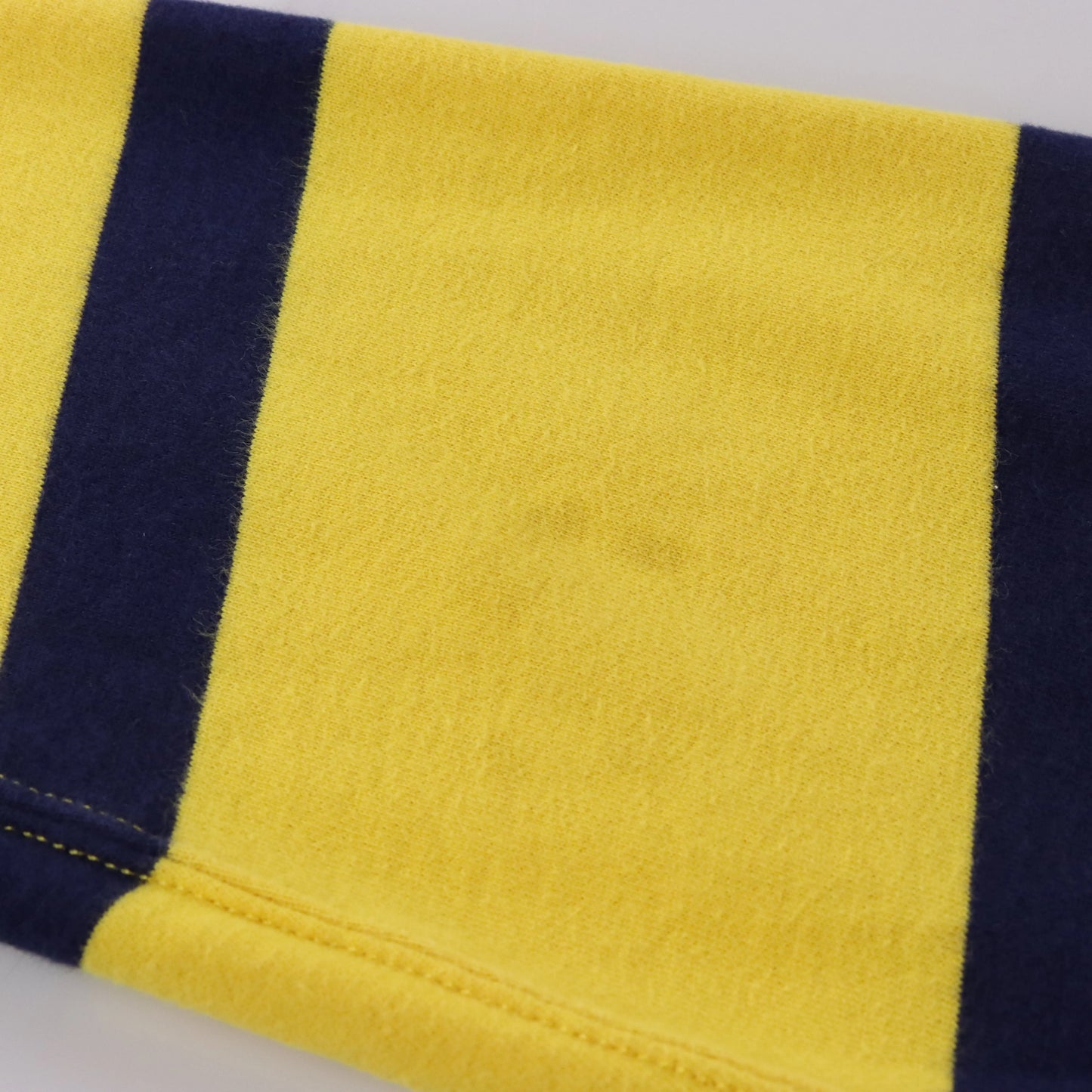Vintage POLO RALPH LAUREN Embroidered Pony Yellow & Navy Long Sleeve Rugby Jumper (L)