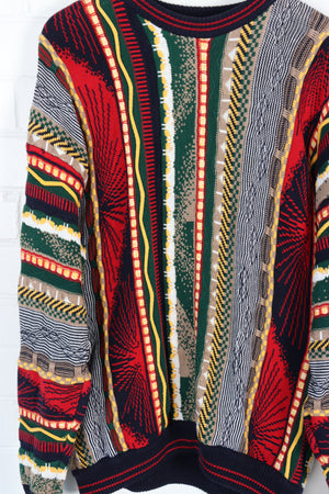 COTTON TRADERS Multicoloured 3D Coogi Style Knit (L-XL)