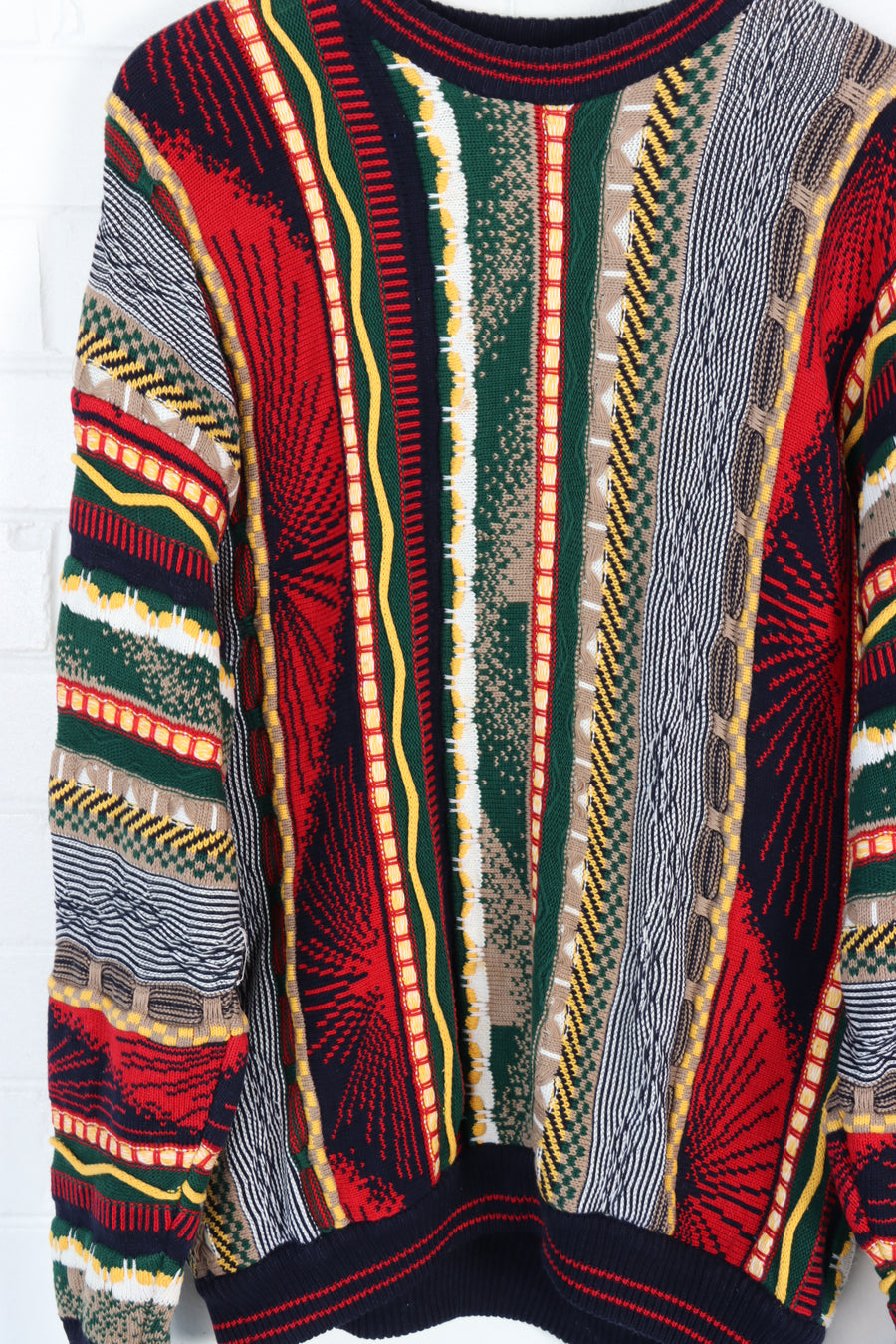COTTON TRADERS Multicoloured 3D Coogi Style Knit (L-XL)