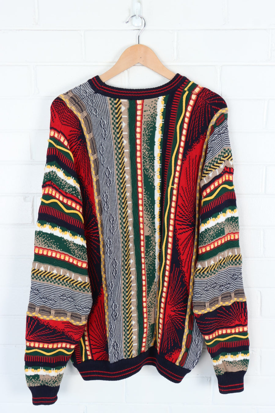 COTTON TRADERS Multicoloured 3D Coogi Style Knit (L-XL)