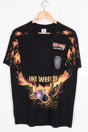 Iron Horse Saloon 1995 Bike Week All Over Single Stitch T-Shirt USA Made (M-L)