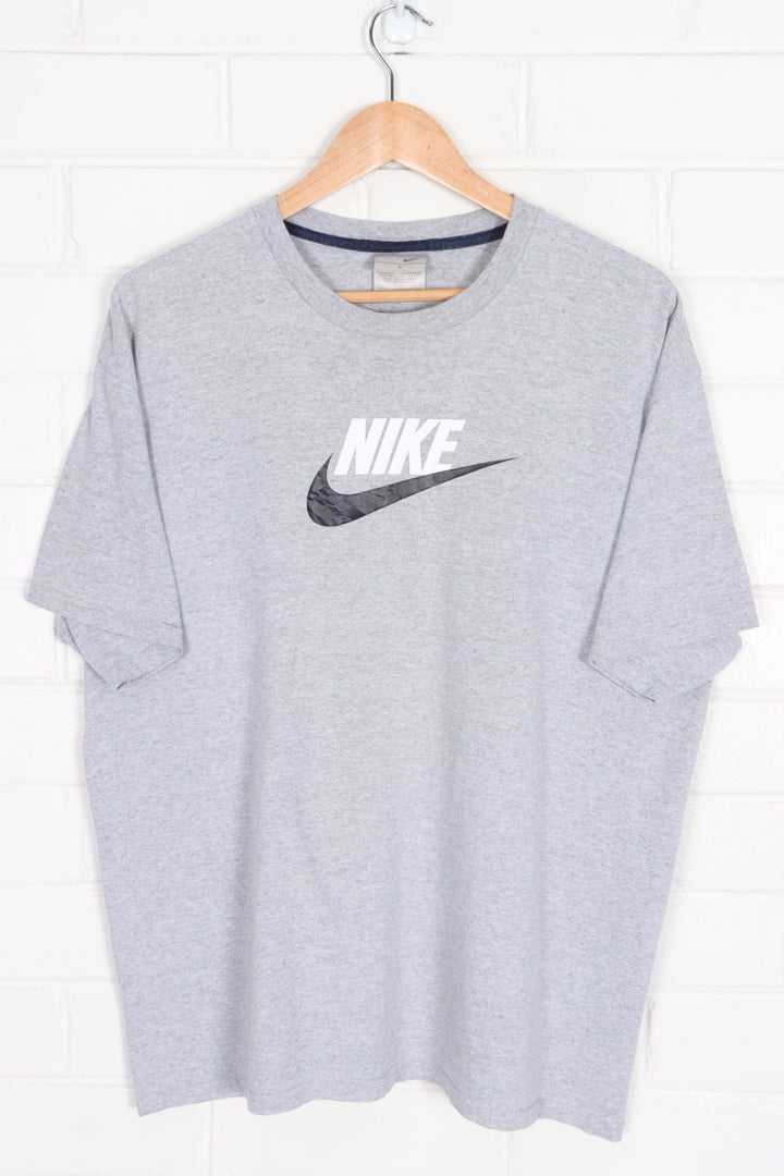 NIKE Centre Swoosh Logo Spell Out Y2K T-Shirt (XL)