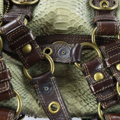 COACH 'Chelsea' 11008 Sage Green Python Embossed Leather Buckle Shoulder Bag