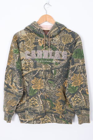 CABELA'S Spell Out Logo Seclusion Hunting Camo Hoodie (M)