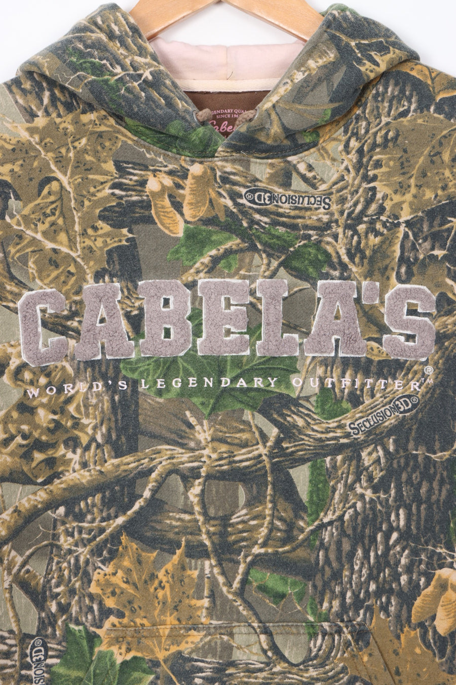 CABELA'S Spell Out Logo Seclusion Hunting Camo Hoodie (M)
