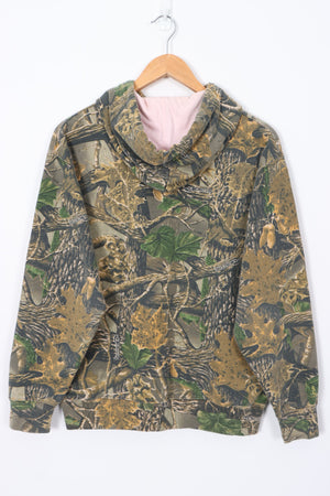 CABELA'S Spell Out Logo Seclusion Hunting Camo Hoodie (M)