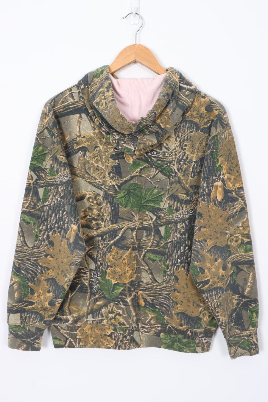 CABELA'S Spell Out Logo Seclusion Hunting Camo Hoodie (M)