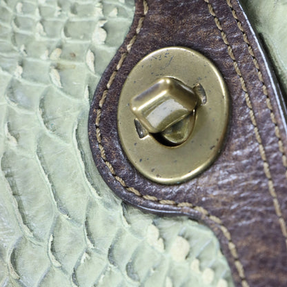 COACH 'Chelsea' 11008 Sage Green Python Embossed Leather Buckle Shoulder Bag
