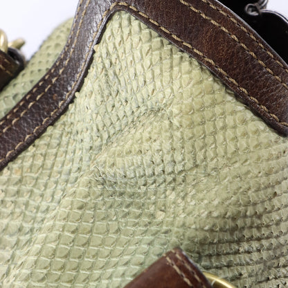 COACH 'Chelsea' 11008 Sage Green Python Embossed Leather Buckle Shoulder Bag