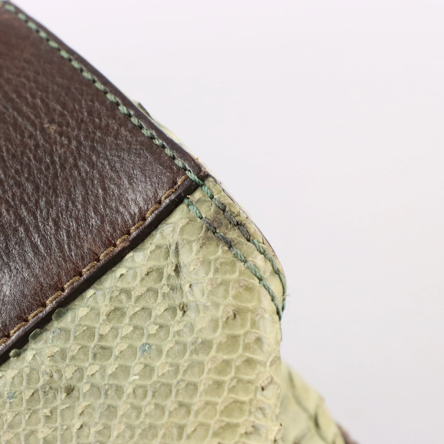 COACH 'Chelsea' 11008 Sage Green Python Embossed Leather Buckle Shoulder Bag