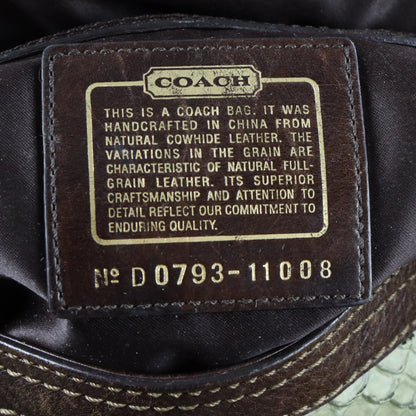 COACH 'Chelsea' 11008 Sage Green Python Embossed Leather Buckle Shoulder Bag